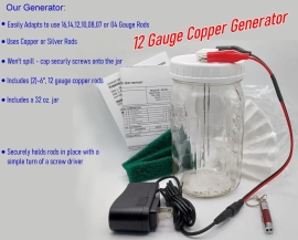 Colloidal Copper Generator Simple Health Products Multi-Size 16-4 Ga. 99.99%