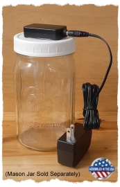 12 Gauge Simple Health Products 32 oz. Wide Mouth Mason Jar Colloidal Silver Generator Kit 99.99% blk